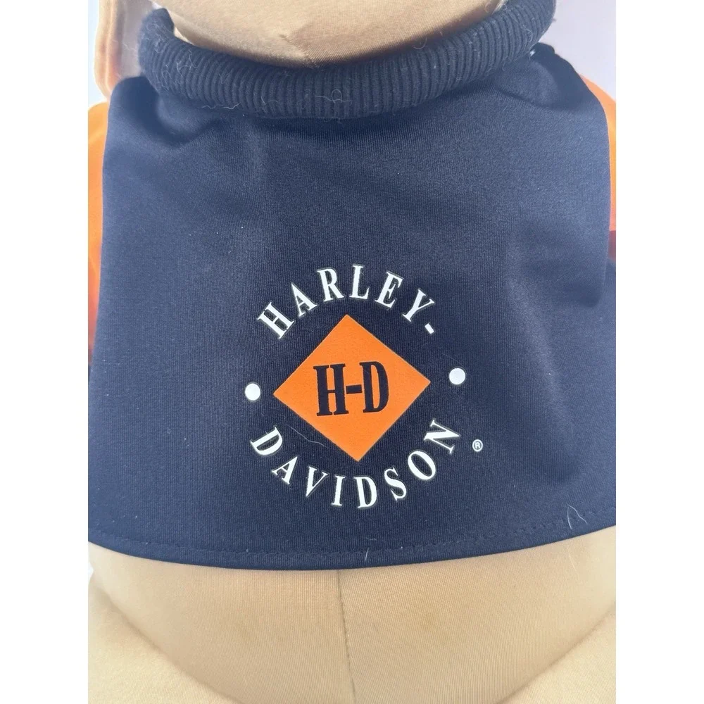 Rare Vintage Microbead Harley Davidson Plush Brown Tan Puppy Dog Soft Toy 14